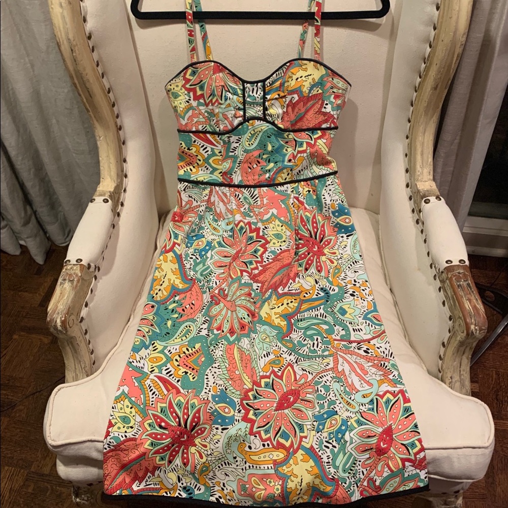 Nanette Lepore tropical removable/strapless dress